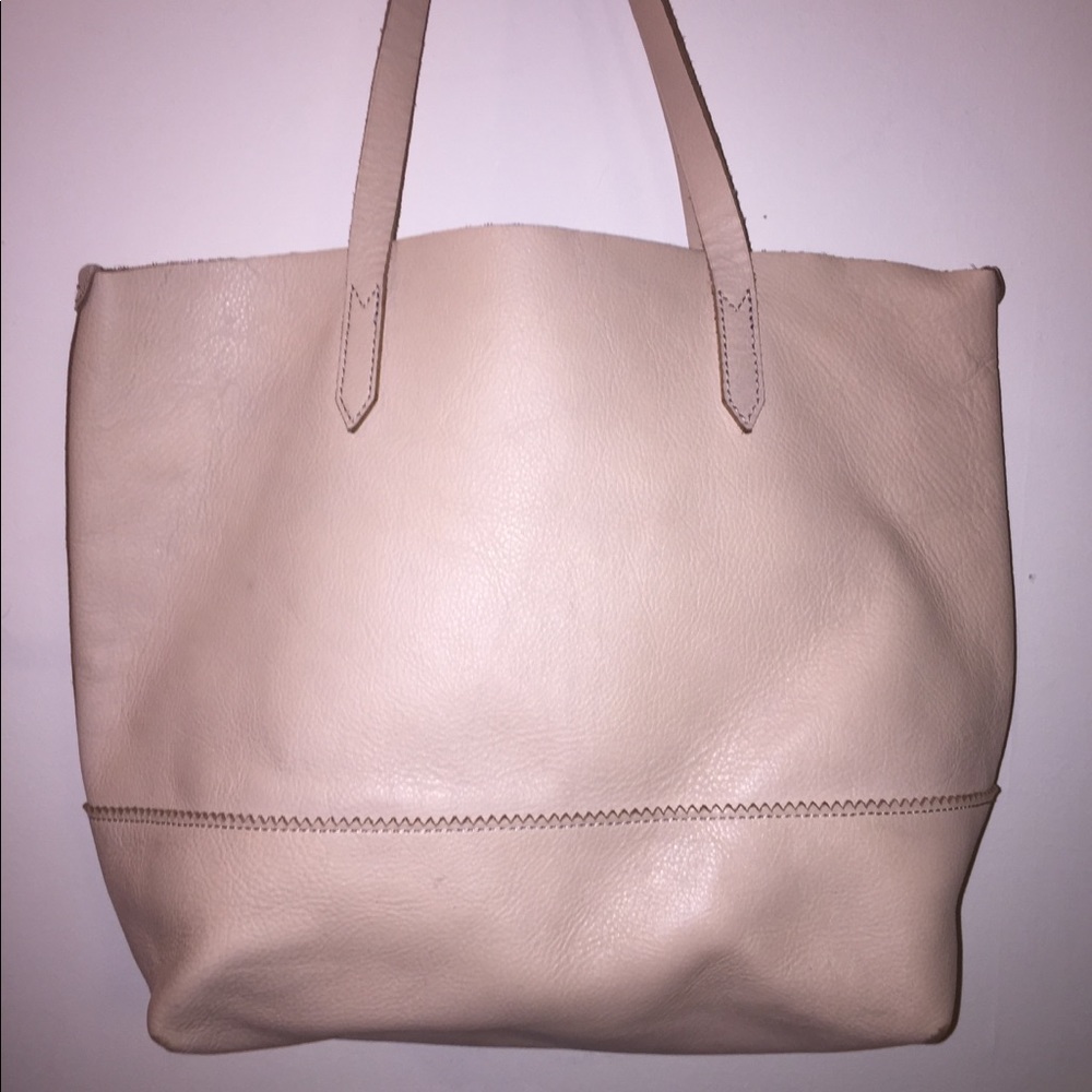 Genuine leather shopper tote bag